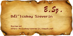 Bölcskey Szeverin névjegykártya
